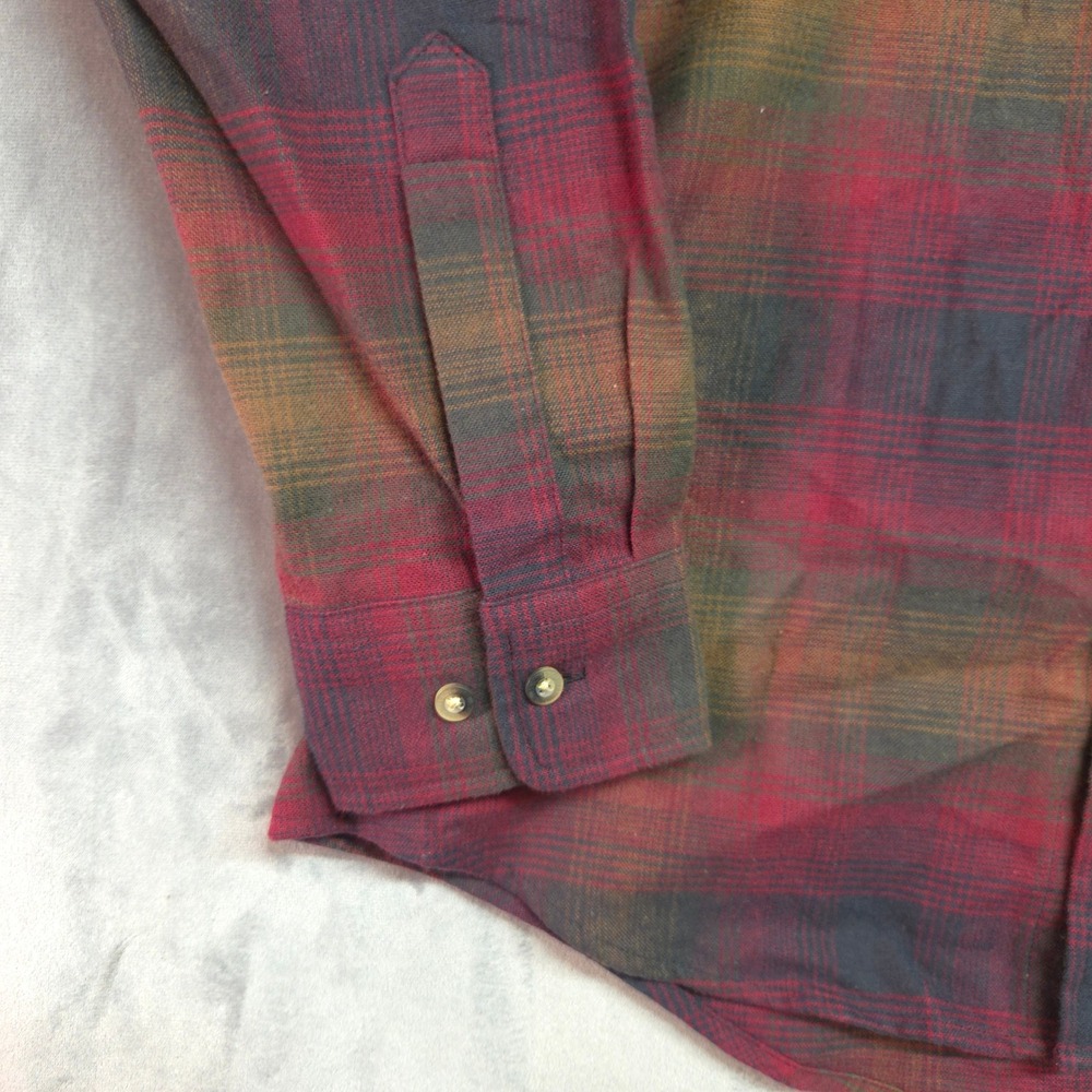 Pendleton Mason Flannel Shirt Mens Size M Red Brown Plaid Button Down - Picture 2 of 9